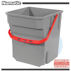 Cubo con asa rojo 28L