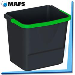 CUBO NEGRO 10 L. CON ASA VERDE STAFF