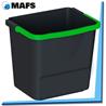 CUBO NEGRO 10 L. CON ASA VERDE STAFF