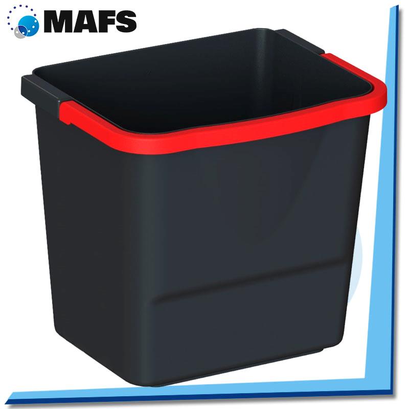 CUBO NEGRO 10 L. CON ASA ROJA STAFF
