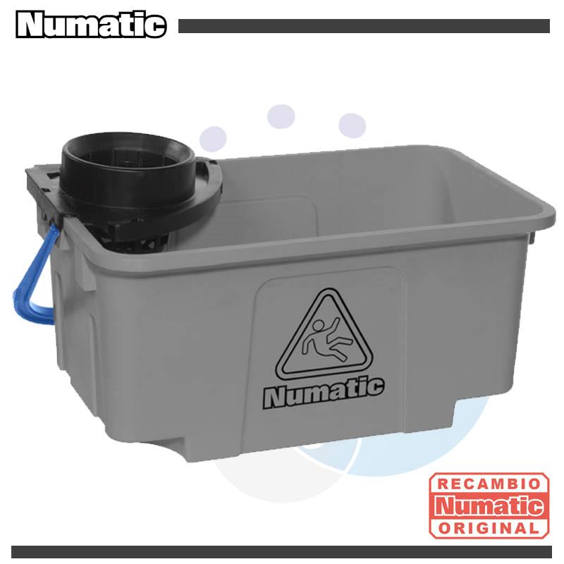 SRK15 - Cubo 34L gris con escurridor y asa azul