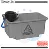 SRK15 - Cubo 34L gris con escurridor y asa azul
