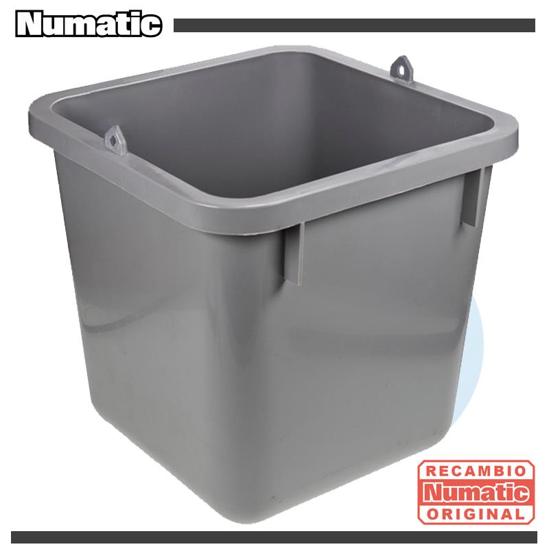Cubo gris sin asa